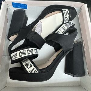 Juicy Couture Black Block Heel Sandals